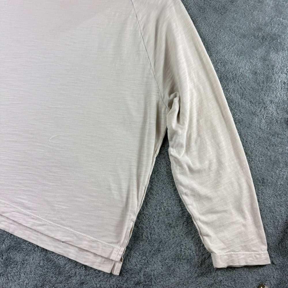 Alex Mill Womens Slub Jersey Long Sleeve Raglan Tee Oatmeal Beige Size M - Picture 3 of 11